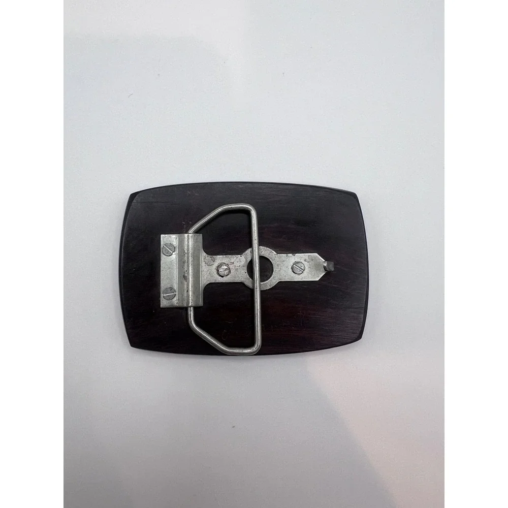 VTG‎ Dark Brown Belt Buckle With Inlay Native American Kokopelli Signed Favorite